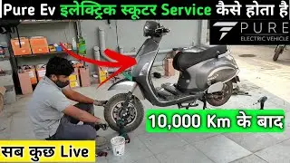 Pure Ev Service ⚡ | how to service Electric scooter Live | After 10,000 Km | Ride with mayur