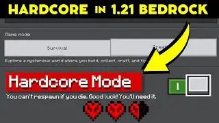 *NEW* How to get HARDCORE MODE in Minecraft Bedrock 1.21! Minecraft bedrock Hardcore Mode