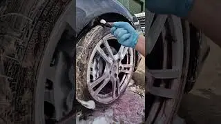 satisfying dirty wheel cleaning #asmr  #detailing