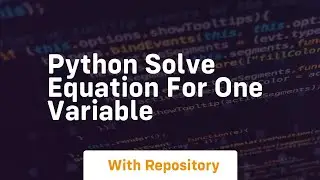 python solve equation for one variable