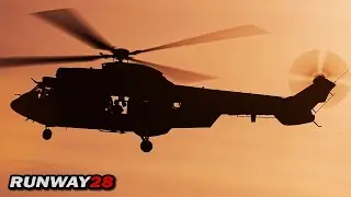 🌍 RNLAF AS532 Cougar Low Level in Oirschot During Sunset