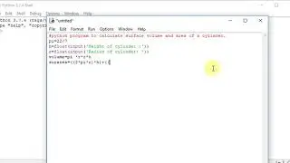 python program to calculate surface volume and area of a cylinder