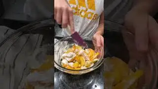 Cast Iron Skillet Peach Cobbler #shorts #bakeathome