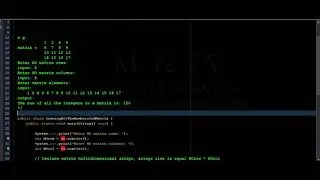Java Program to Summing All the Numbers in a Matrix