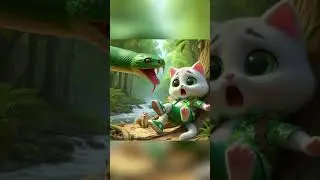 The kitten helped the elephant! What if a snake appears in front of the kitten🐈🩺🐘🐍#cute #cat #ai