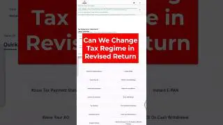 ITR Revised karte samay Tax Regime ko change kar sakte hai ? #incometaxfiling