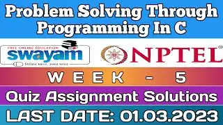 Problem solving through Programming In C | NPTEL | Week 5 Assignment 5 Solution | Jan 2023