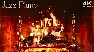 Relaxing Fireplace Jazz Piano Music 🔥 Instrumental Jazz Music Fireplace Ambience
