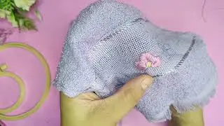 Come learn how to embroider a towel freehand #handmadeembroidery #embroidery