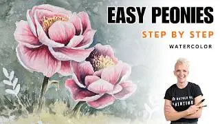 EASY Peonies in Watercolor - Creating Soft Layers