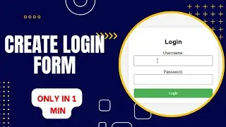 Create login form in 1 Min | Create Login Form within 1 Min | Create Login Form | 