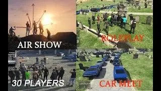 GTAV Car Meet | Air Show | Roleplay | 30 Players Day 1 Motorsports PS4