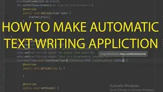 how to make automatic text writing application using Android studio