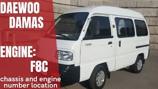 Daewoo Damas Chassis and engine(F8C) Number location