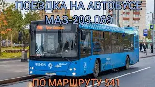 поездка на автобусе МАЗ-203.069 от м. Каширская до р/ц "экран" (маршрут 541)