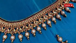 Aari work kundan stone simple design 💕💕❤️