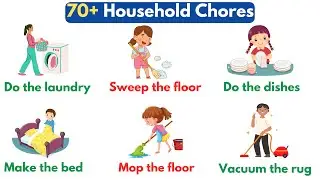 70+ Household Chores With Sentences | Action Verbs For Beginners | Daily English Vocabulary