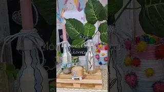 Decorei 2 garrafas #artesanato #diy #handmade #garrafa