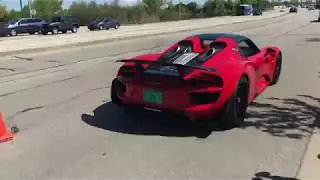 Small Accleration Porsche 918 & LOUD Straight Piped Porsche GT3RS