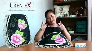 Aplicación de tela sobre tela /pintando flores con Tersacolor en tela negra