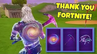 fortnite GAVE me the NEW GALAXY SKIN ITEMS & i hit my best clip with it...