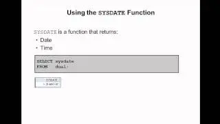 Oracle SQL Video Tutorial 18 - Working with DATE functions