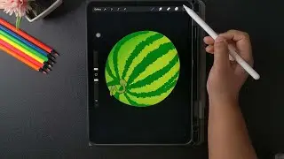 How to draw Watermelon | Realistic Fruits | Satisfying | Class Of Arts #art #drawing #procreate