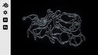 Abstract 3D Chrome Type Timelapse | Illustrator + Photoshop + Blender + Octane