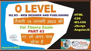 O Level | January 2023 Exam Preparation | M2.R5 - Web Designer And Web Publishing - W3.CSS | Part #3