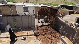 the yard embankment challenge; Big change in home space with loader