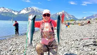 Snagging in Seward Alaska | First Run of Red Salmon at Spring Creek