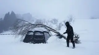 2 Day Solo Hot Tent Camping in -31°C Blizzard | Winter Camping