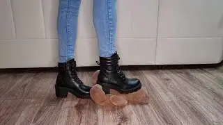 Trample teddy bear with my black Jenny Fairy boots 