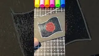 How to draw sticker 🇯🇵 Japan flag with glitter easy step by step #japan #sticker #glitter