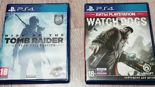 Распаковка новых (старых) дисков - Watch Dogs и Rise Of The Tomb Rider PS4