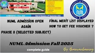 How to apply online in NUML university |FALL 2025| MS BS & Phd | phase II (selected programs)