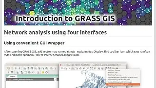 Introduction to GRASS GIS with network analysis (Geospatial Studio at NCSU, September 2016)
