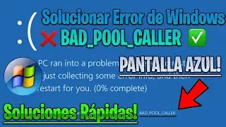 SOLUCIONAR ERROR BAD POOL CALLER en Windows 10 ► Reparar Pantalla Azul sin programas adicionales.