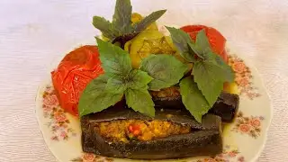 ƏN LƏZZƏTLİ BADIMCAN, BİBƏR, POMİDOR DOLMASI