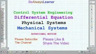 07 |Differential Equation : Mathematical Models of Physical (Rotational Motion) Systems  | CSE