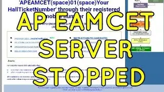AP EAMCET SERVER STOPPED || COUNSELING CANDIDATE REGISTRATION SERVER STOPPED FOR SOME TIME