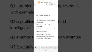 Psy101 Finalterm Current Paper Spring 2022 / Psy101 Current paper 2022