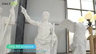 Hand Carved Life Size Marble Julius Caesar Statue