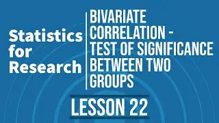 Statistics for Research - L22 - Significance of Difference in 