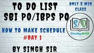 To Do List for banking Aspirants - Day 1 | SBI PO / IBPS PO 2021