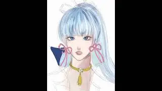 Drawing Kamisato Ayaka | Genshin Impact | Ibispaint X mobile