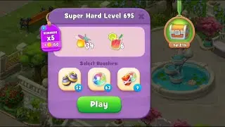 Gardenscapes Level 695 Walkthrough "No Boosters Used"