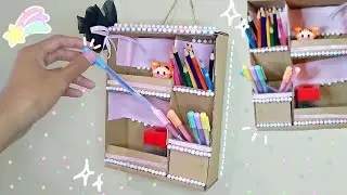 Tutorial : DIY HANGING ORGANIZER from GIFT BOX✨️📦♻️ | Step by step tutorial