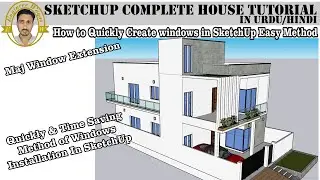 Adding Windows to a Floor Plan in SketchUp | Maj window Plugin one click cut wall and create window