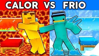 Batalla de CASAS de CALOR vs FRÍO en Minecraft!